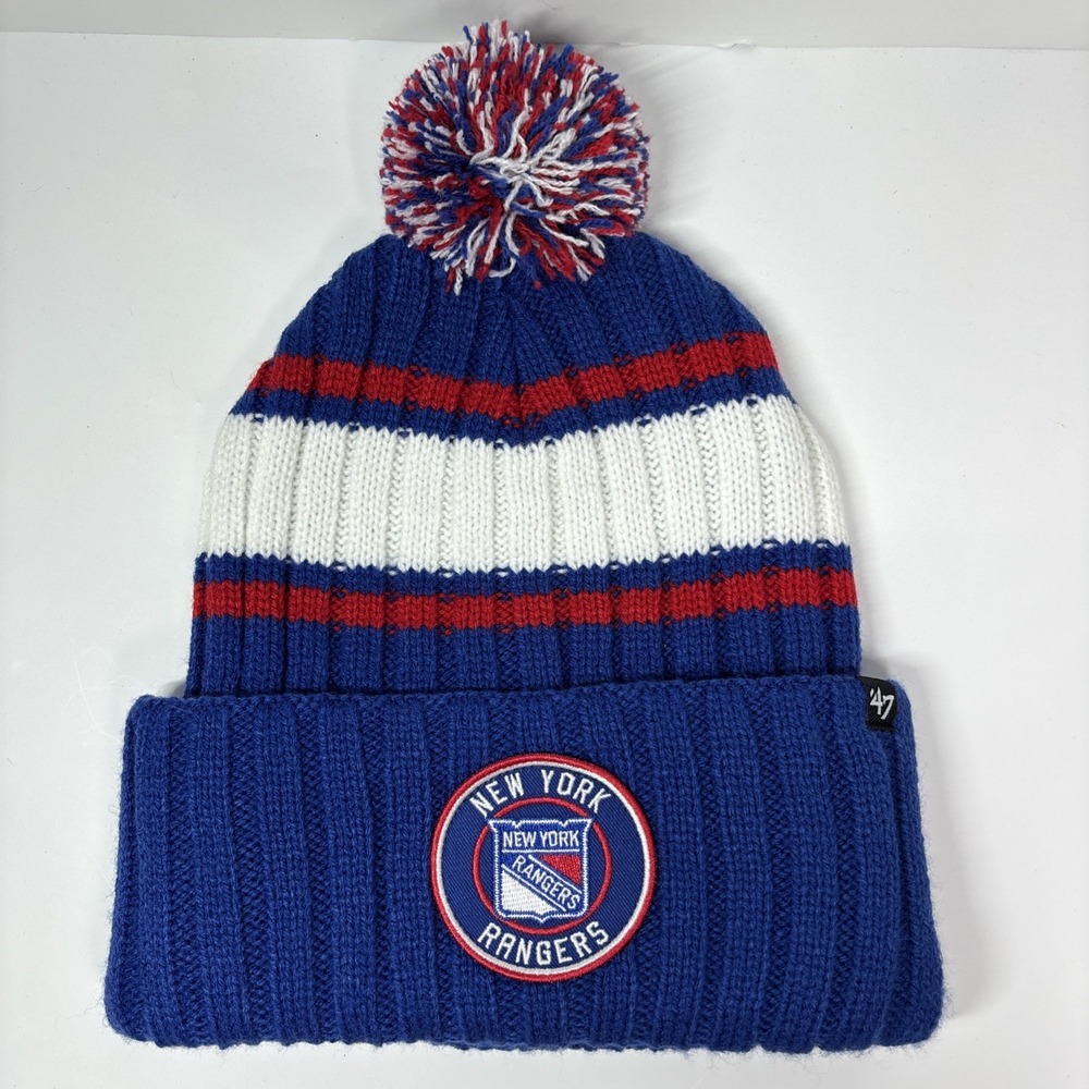 New York Rangers Beanie Pom Hat Authentic NHL Officially Licensed 47 Brand